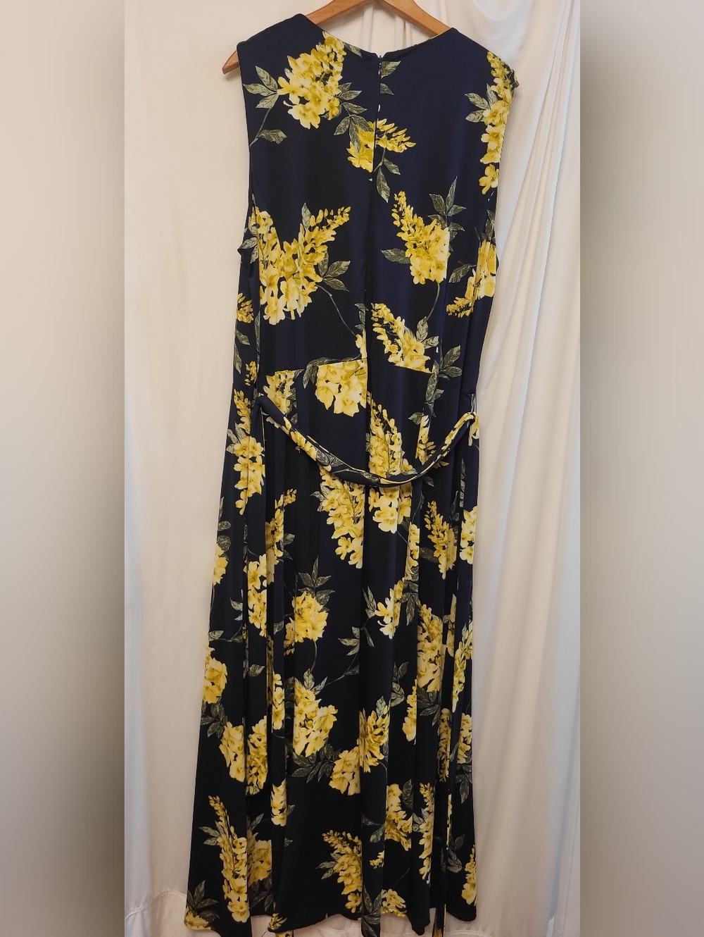 Shelby & Palmer Navy Dress with Yellow Floral Accents